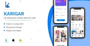 Karigar v1.0.2 点播家庭服务杂工应用程序 – Flutter UI 模板