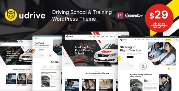 Udrive (v1.5) Driving School WordPress Theme