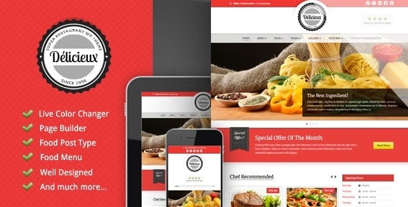 Delicieux (v1.3.5) Restaurant WordPress Theme