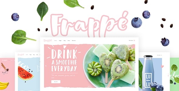 Frappé (v1.8) smoothies, juices and organic food WordPress Download