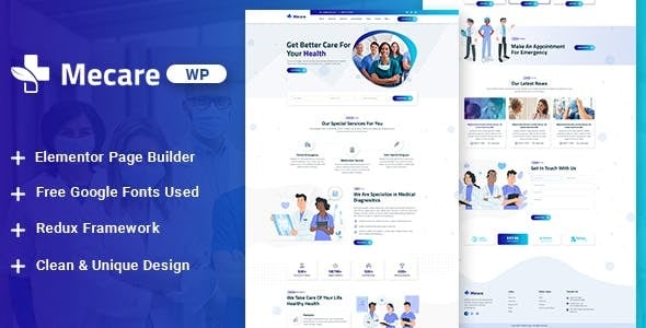 Mecare – 医院和健康 WordPress 主题 1.0
