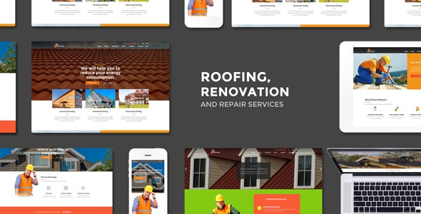 Roofing (v3.6) Renovation & Repair Service WordPress Theme