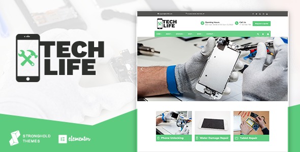 TechLife v15.6 Mobile, Tech & Electronics Repair Shop WordPress Theme