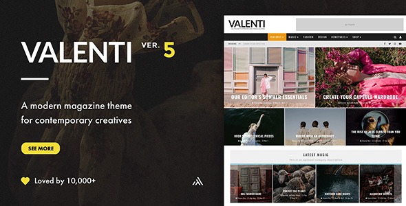 Valenti v5.6.3.9 WordPress HD Review Magazine News Theme
