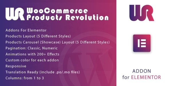 Woocommerce Products Revolution Gallery for Elementor WordPress Plugin 1.0