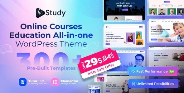 Activated* HiStudy (v3.0.1) Online Courses & Education WordPress Theme