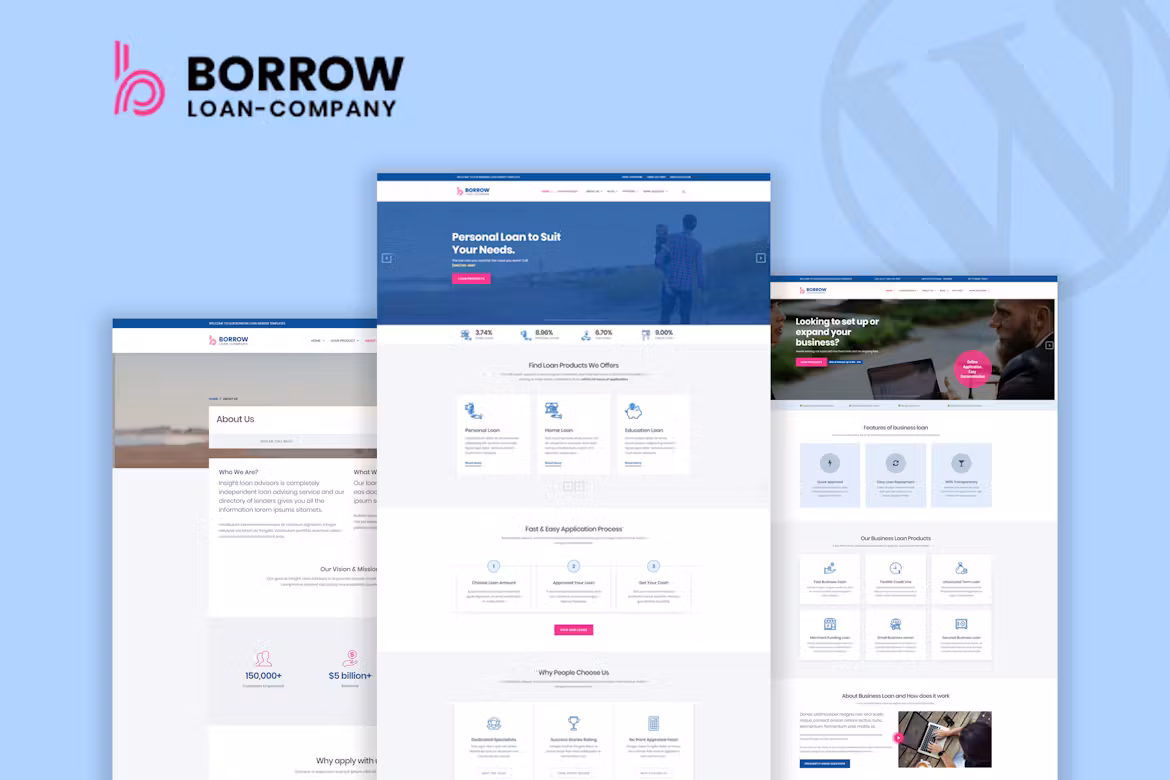 Borrow (v1.6.9) Loan Company Responsive WordPress Theme