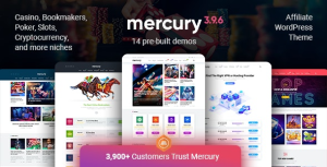 Mercury (v3.9.9) Gambling & Casino Affiliate WordPress Theme. News & Reviews