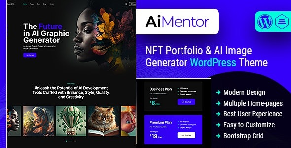 AI Mentor v1.0 AI Image Generator WordPress Theme