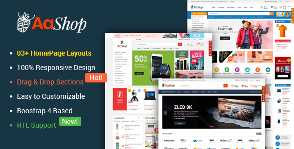 AaShop (v1.0.2) Responsive & Multipurpose Sectioned Bootstrap 4 Shopify Theme