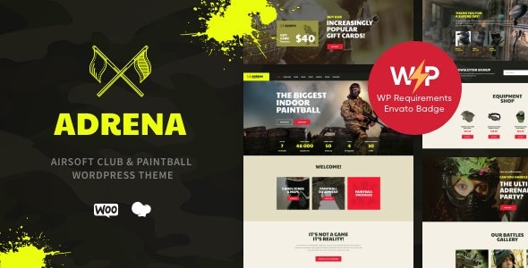 Adrena v1.2.10 Airsoft Club & Paintball WordPress Theme