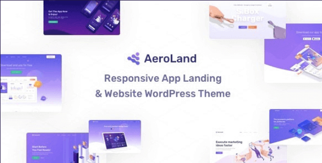 AeroLand (v1.7.5) App Landing Software Website WordPress Theme