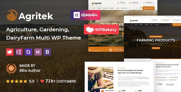Agritek v4.5 – Agriculture, Dairyfarm and Gardening WordPress Theme