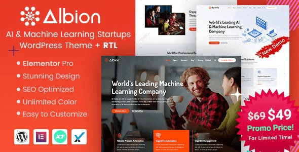 Albion v4.2 Artificial Intelligence & Machine Learning Startup WordPress Theme