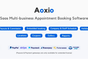 Aoxio v2.6 script for booking multi-business SaaS services