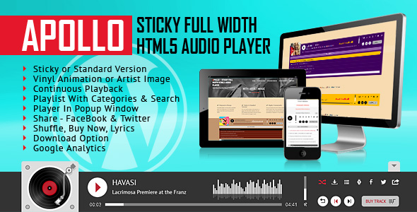 Apollo v3.6.3 Sticky Full Width HTML5 Audio Player – WordPress Plugin