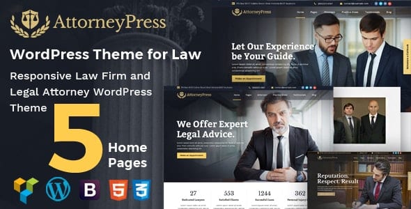 Attorney Press (v2.1.5) Lawyer WordPress Theme