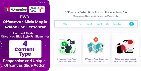 BWD Offcanvas Slide Magic Addon For Elementor v1.0