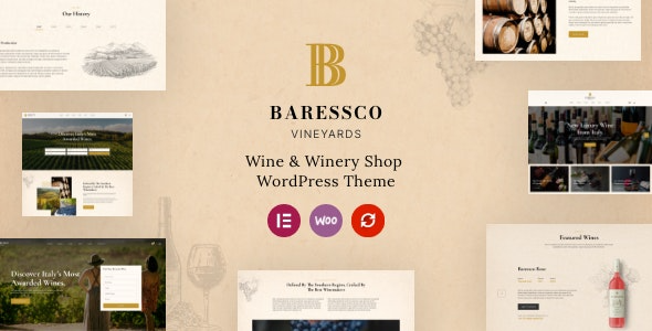 Baressco v1.0.1 Wine, Vineyard & Winery WordPress Theme