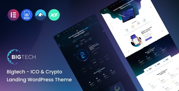 Bigtech v1.1 ICO & Crypto Landing WordPress Theme