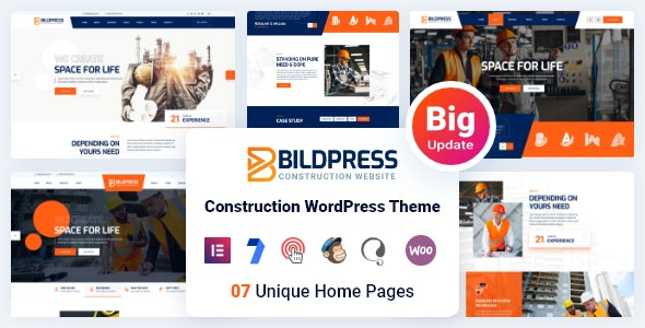 BildPress (v1.3.5) Construction WordPress Theme + RTL