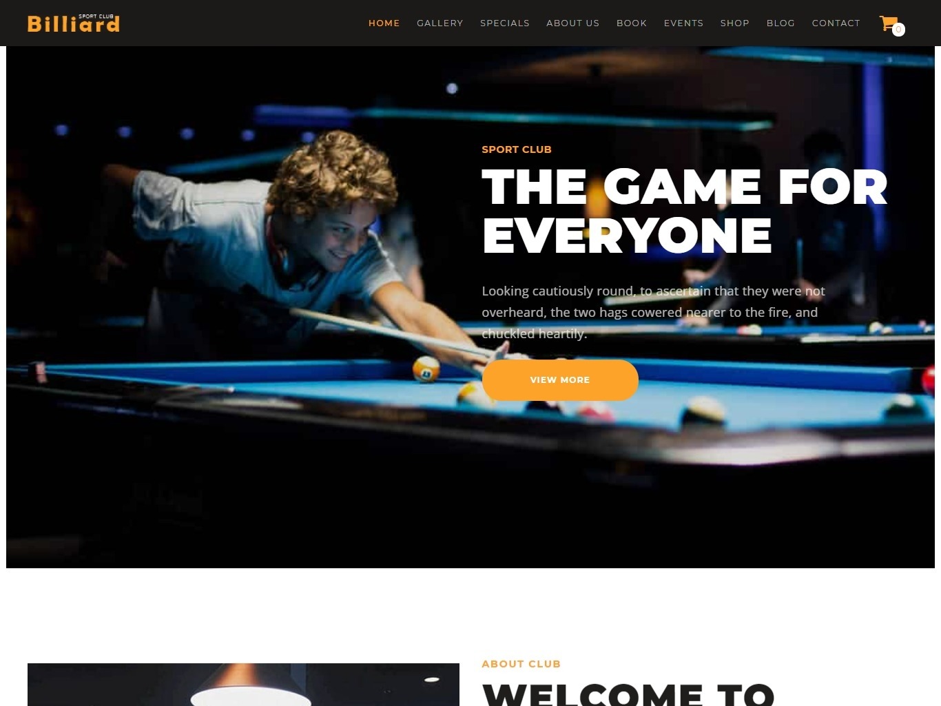 Billiard (v1.1.7) Creative Sporting WordPress Theme