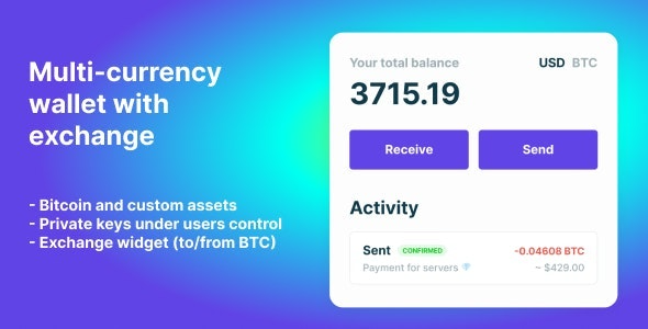 Bitcoin, Ethereum, ERC20 crypto wallets with exchange v1.1.1532 [Activated]