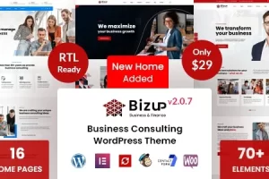 Bizup (v2.1.4) Business Consulting WordPress Theme