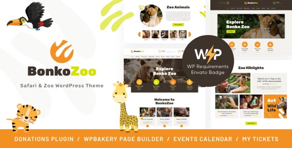 Bonko v1.0.9 Safari & Zoo WordPress Theme