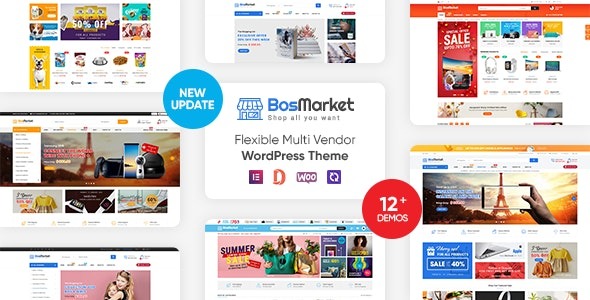 BosMarket v2.0.18 (Activated) Flexible Multivendor Elementor WooCommerce WordPress Theme (12 Indexes + Mobile Layouts)