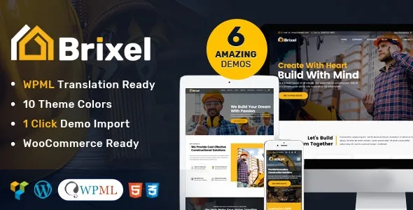 Brixel (v2.1.0) Building Construction WordPress Theme