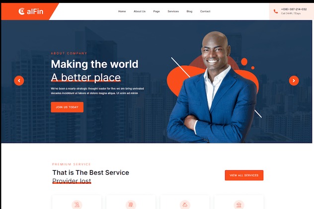 Calfin (v1.0.1) Business Finance WordPress Theme