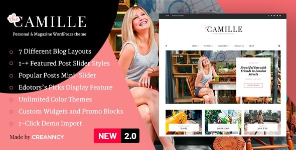 Camille (v2.3) Personal & Magazine WordPress Theme
