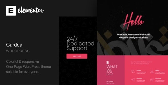 Cardea v2.3 Elementor One Page WordPress Theme