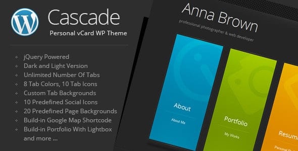 Cascade v8.2 Personal vCard WordPress Theme