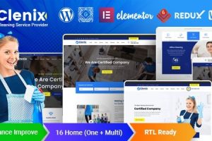Clenix (v3.1.0) Cleaning Services WordPress Theme (Activated)