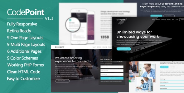 CodePoint v1.2.2 Landing Page WordPress Theme