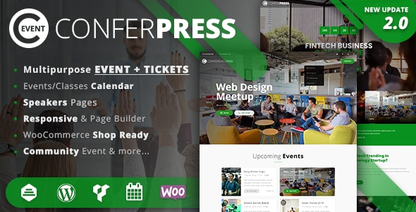 ConferPress v2.8 Multipurpose Event Tickets WordPress Theme