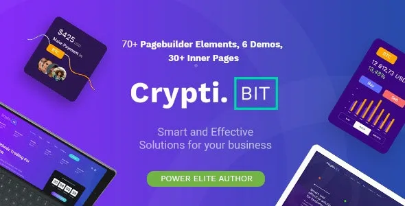 CryptiBIT v1.4.1 Technology, Cryptocurrency, ICOIEO Landing Page WordPress Theme