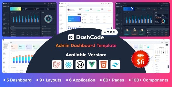 DashCode (v2.0.7) Admin Dashboard Template