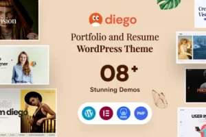 Diego - 创意个人作品集和简历 WordPress 主题 1.0.9