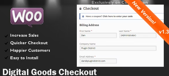 v3.7.2 WooCommerce Checkout for Digital Goods Pro [theDotStore]
