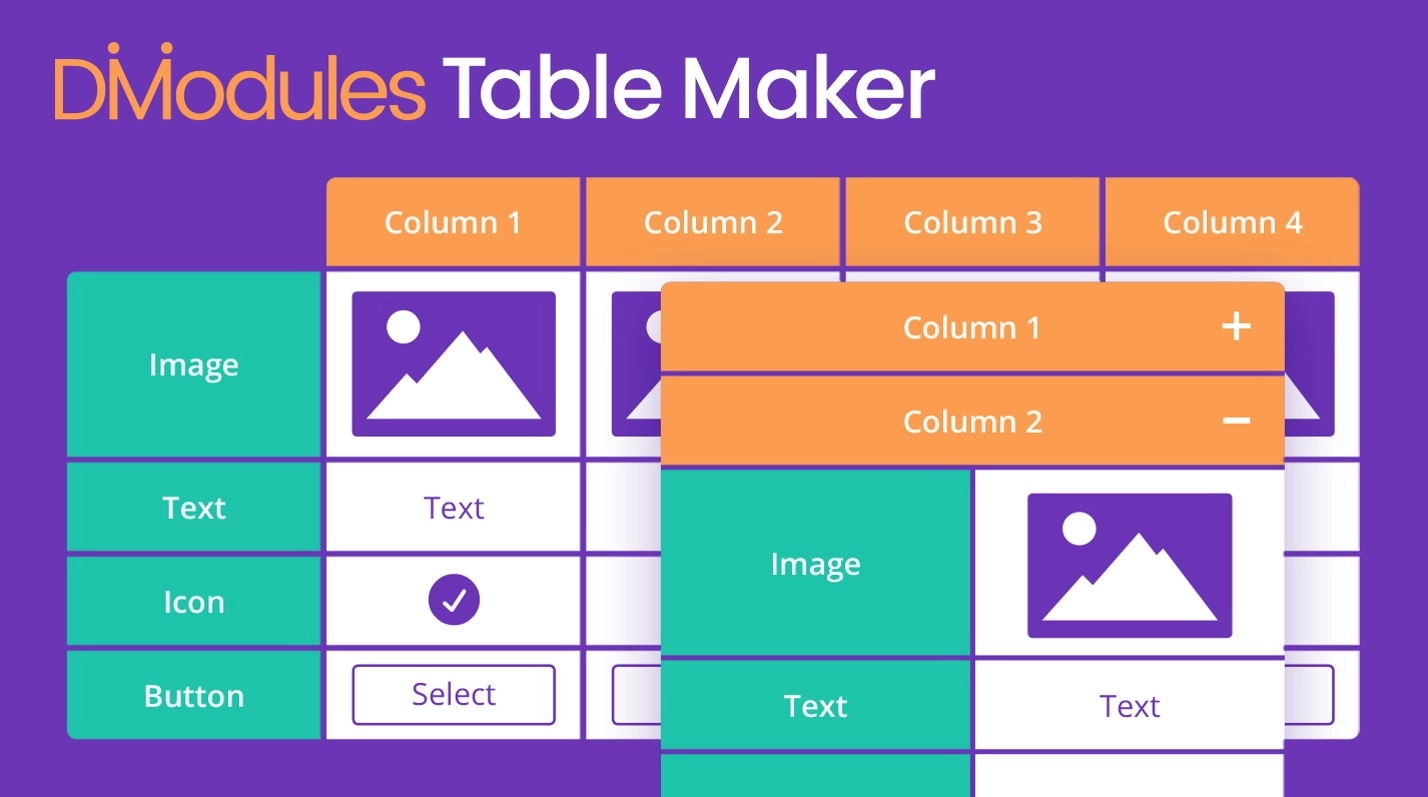Divi Table Maker Modules – Brings Beautiful Responsive Tables to The Divi Builder v2.0.1