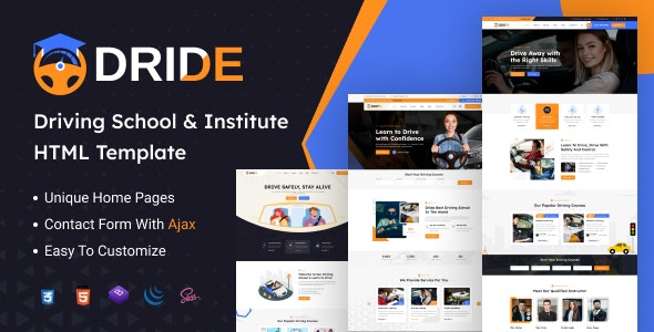 Dride v1.0.0 Driving School & Courses WordPress Theme