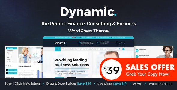 Dynamic v3.2 Finance and Consulting Business WordPress Theme