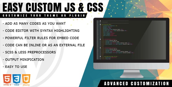 Easy Custom JS and CSS v1.1.2 Extra Customization for WordPress