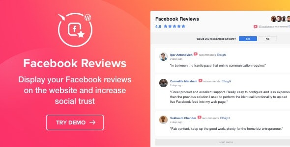 Elfsight Facebook Reviews v1.2.5 WordPress Facebook Reviews plugin