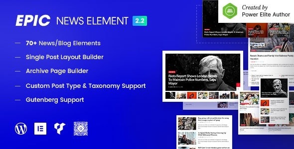 Epic News Elements (v2.3.8) Add Ons for Elementor & WPBakery Page Builder