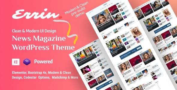 Errin v1.0.6 Personal Blog WordPress Theme