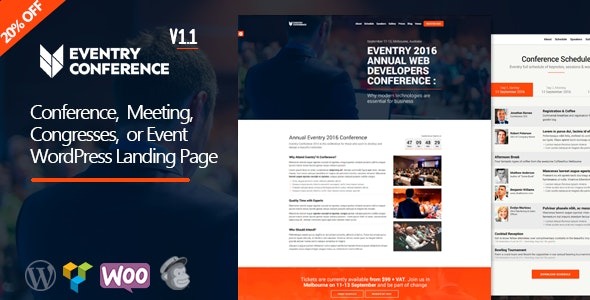 Eventry v1.2.7 Conference Meetup Landing Page WordPress Theme